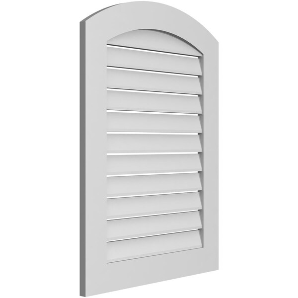 Arch Top Surface Mount PVC Gable Vent: Non-Functional, W/ 3-1/2W X 1P Standard Frame, 26W X 34H